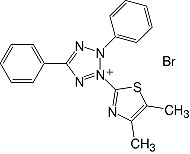 Structure 3-(4,5-Dimethyl-2-thiazolyl)-2,5-diphenyl-2H-tetrazolium&#183;bromide_research grade